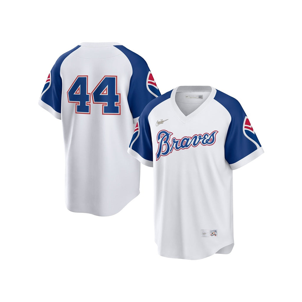 Atlanta Braves Hank Aaron Nike White Cooperstown Collection Jersey